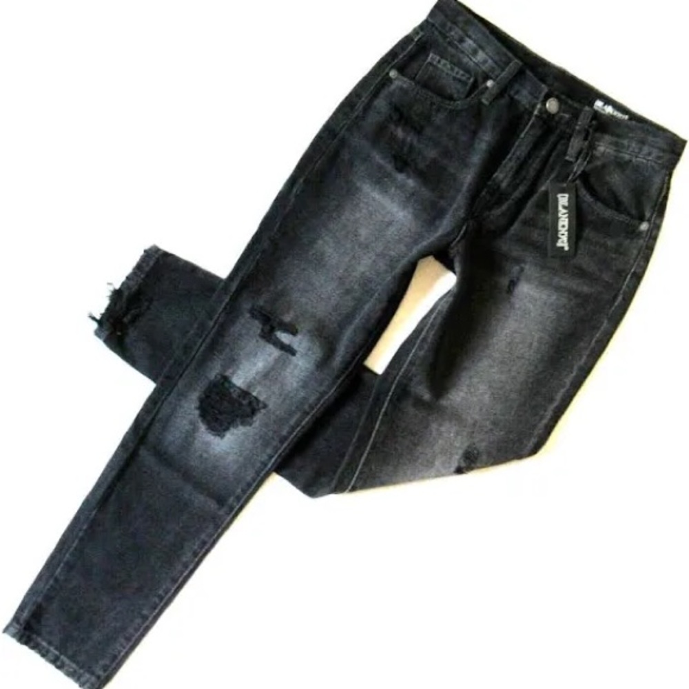 Blank NYC RIVINGTON ripped high waisted tapered jeans